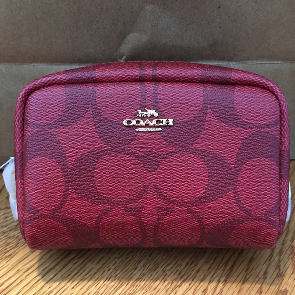 Coach signature mini boxy makeup bag - BNWT!